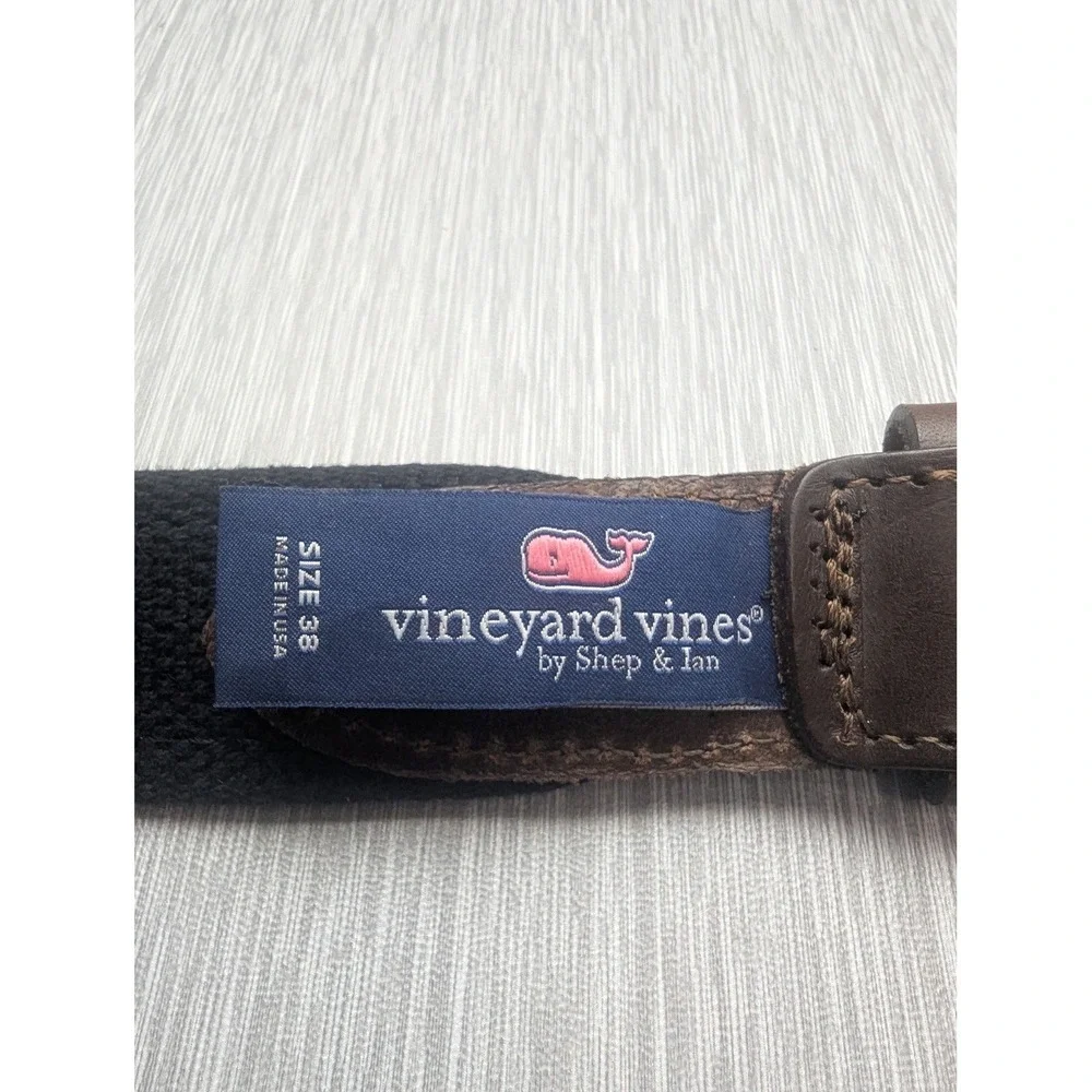 Vineyard Vines University of Chicago Club Belt Mens 38 Leather Canvas Maroons